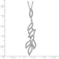 Brilliant Embers Sterling Silver Rhodium-plated Fancy CZ Necklace with Ext, 2" view 5
