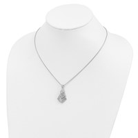 Brilliant Embers Sterling Silver Rhodium-plated 153 Stone Micro Pavé CZ Necklace with 2 Inch Extender, 18" view 4