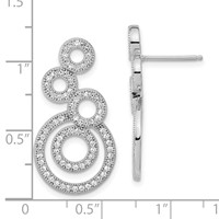 Brilliant Embers Sterling Silver Polished CZ Fancy Circle Post Dangle Earrings view 3