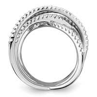 Brilliant Embers Sterling Silver Rhodium-plated 159 Stone Micro Pavé CZ Ring view 2