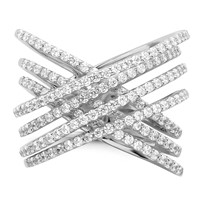 Brilliant Embers Sterling Silver Rhodium-plated 159 Stone Micro Pavé CZ Ring view 5
