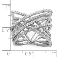 Brilliant Embers Sterling Silver Rhodium-plated 159 Stone Micro Pavé CZ Ring view 4