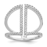 Brilliant Embers Sterling Silver Rhodium-plated 62 Stone Micro Pavé CZ Ring view 1