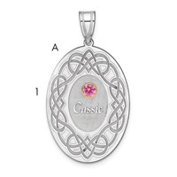 SSilver Rhodium-plated 14K Bezel Crystal Family Pendant view 3