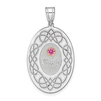 SSilver Rhodium-plated 14K Bezel Crystal Family Pendant view 1