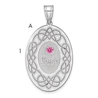 Sterling Silver Rhodium-plated Crystal Family Pendant view 1