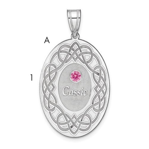 Sterling Silver Rhodium-plated Crystal Family Pendant