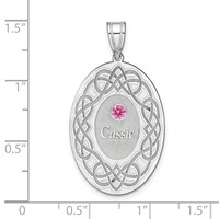 Sterling Silver Rhodium-plated Crystal Family Pendant view 5