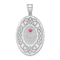Sterling Silver Rhodium-plated Crystal Family Pendant view 2