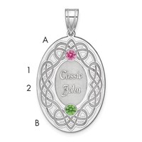 Sterling Silver Rhodium-plated Crystal Family Pendant view 1