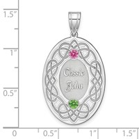 Sterling Silver Rhodium-plated Crystal Family Pendant view 5
