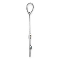 Sterling Silver Rhodium-plated Crystal Family Pendant view 3