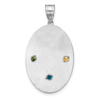 Sterling Silver Rhodium-plated Crystal Family Pendant view 4