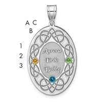 Sterling Silver Rhodium-plated Crystal Family Pendant view 1