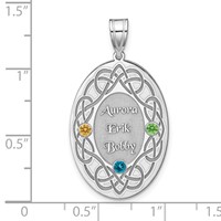 Sterling Silver Rhodium-plated Crystal Family Pendant view 5