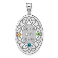 Sterling Silver Rhodium-plated Crystal Family Pendant view 2