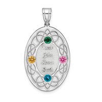 Sterling Silver Rhodium-plated Crystal Family Pendant view 2