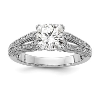 Sterling Silver Rhodium-plated CZ Ring