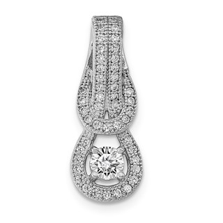 Sterling Silver Rhodium-plated CZ Love Knot Pendant