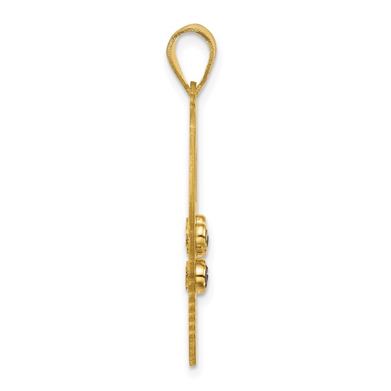 SSilver/Gold-Plated 7 Birthstone with SSilver Bezel Easter Basket Pendan