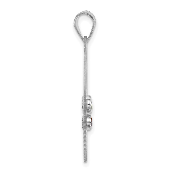 SSilver 7 Birthstone w/SSilver Bezel Easter Basket Pendant