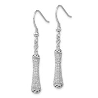 Brilliant Embers Sterling Silver Polished CZ Dangle Earrings view 2