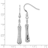 Brilliant Embers Sterling Silver Polished CZ Dangle Earrings view 3