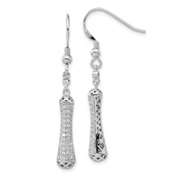 Brilliant Embers Sterling Silver Polished CZ Dangle Earrings view 1