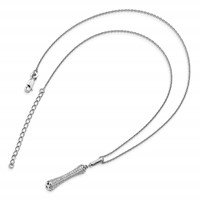 Sterling Silver Rhodium-Plated CZ Brilliant Embers Fancy Necklace view 2
