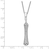Sterling Silver Rhodium-Plated CZ Brilliant Embers Fancy Necklace view 3