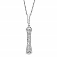 Sterling Silver Rhodium-Plated CZ Brilliant Embers Fancy Necklace view 1