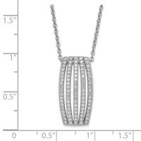 Sterling Silver & CZ Brilliant Embers Polished Fancy Necklace view 3