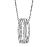 Sterling Silver & CZ Brilliant Embers Polished Fancy Necklace view 1