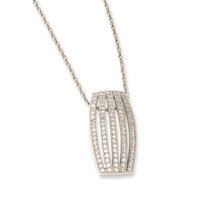 Sterling Silver & CZ Brilliant Embers Polished Fancy Necklace view 2