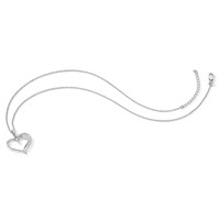 Brilliant Embers Sterling Silver Rhodium-plated 21 Stone Micro Pavé CZ Polished Heart Necklace with 2 Inch Extender, 18" view 5