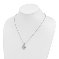 Sterling Silver & CZ Brilliant Embers Polished Heart Necklace view 2