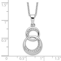 Brilliant Embers Sterling Silver Rhodium-plated 26 Stone Micro Pavé CZ Polished Circle Necklace with 2 Inch Extender, 18" view 3
