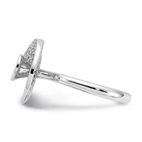 Sterling Silver & CZ Brilliant Embers Swirl Circle Ring view 3