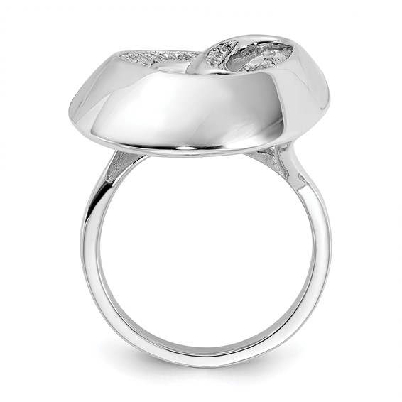 Sterling Silver Brilliant Embers Polished CZ Swirl Ring