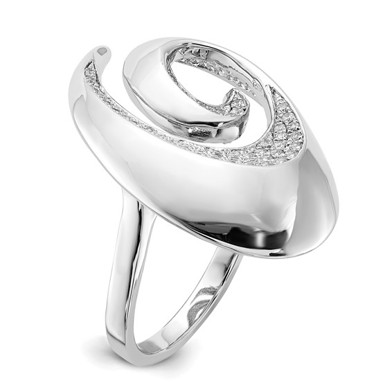 Sterling Silver Brilliant Embers Polished CZ Swirl Ring