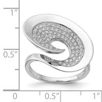 Brilliant Embers Sterling Silver Polished Fancy CZ Ring view 4
