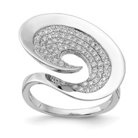 Brilliant Embers Sterling Silver Polished Fancy CZ Ring view 1
