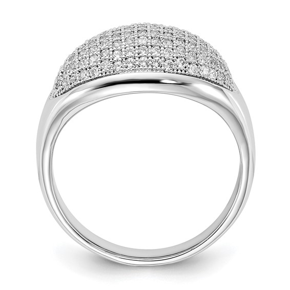 Brilliant Embers Sterling Silver Polished CZ Ring