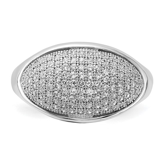 Brilliant Embers Sterling Silver Polished CZ Ring