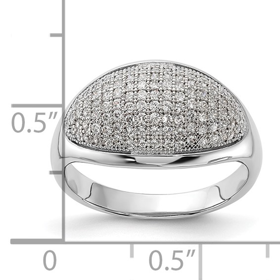 Brilliant Embers Sterling Silver Polished CZ Ring