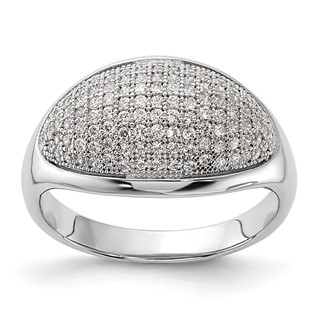 Brilliant Embers Sterling Silver Polished CZ Ring