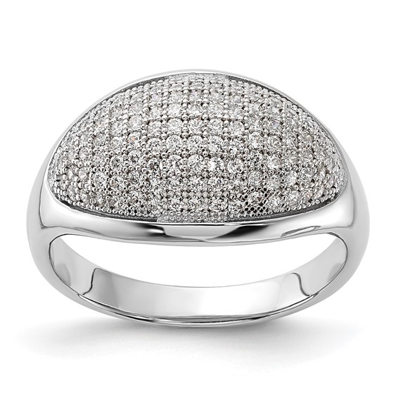 Brilliant Embers Sterling Silver Polished CZ Ring