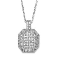 Sterling Silver & CZ Brilliant Embers Polished Fancy Necklace view 1