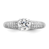 Brilliant Embers Sterling Silver Rhodium-plated 53 Stone Micro Pav‚ CZ Ring view 5
