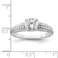 Brilliant Embers Sterling Silver Rhodium-plated 53 Stone Micro Pav‚ CZ Ring view 4